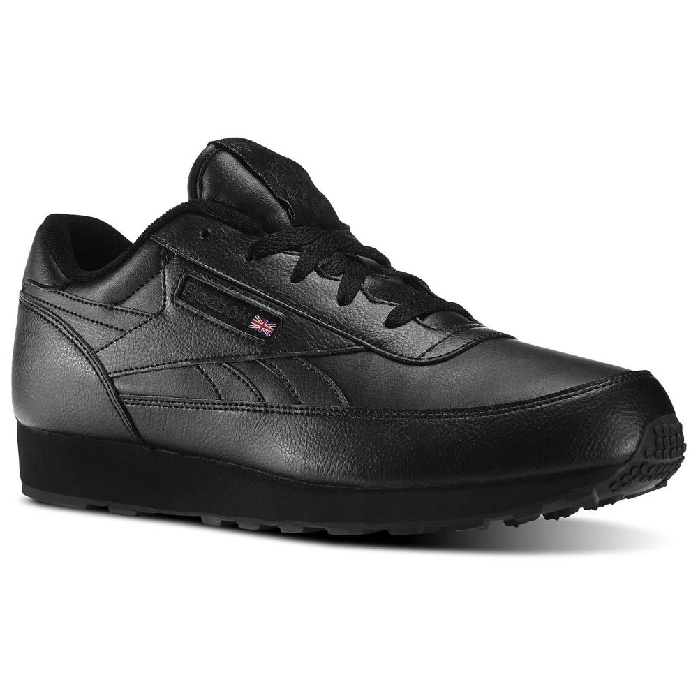 Reebok Men's Classic Renaissance Leather Wide Sneaker Black