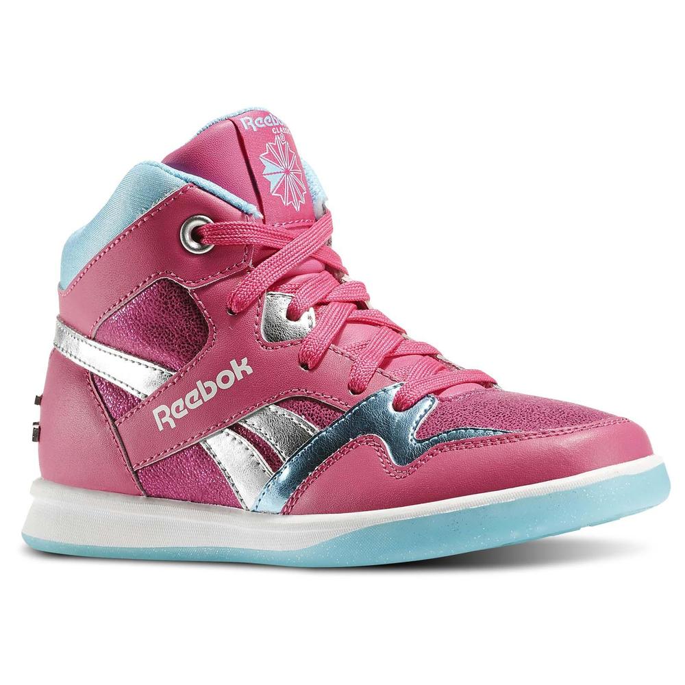 Reebok Girls' Street Stud Pink/Blue/Silver High-Top Sneaker