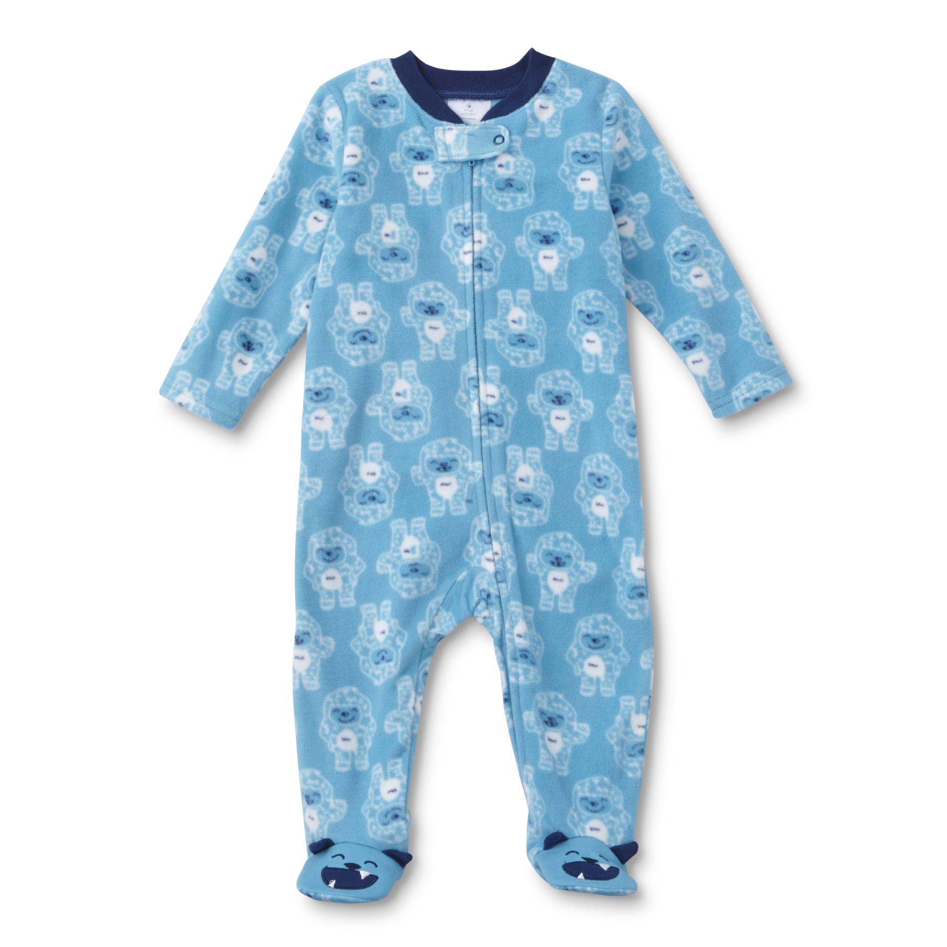Small Wonders Newborn Boys' Fleece Sleeper Pajamas - Yeti