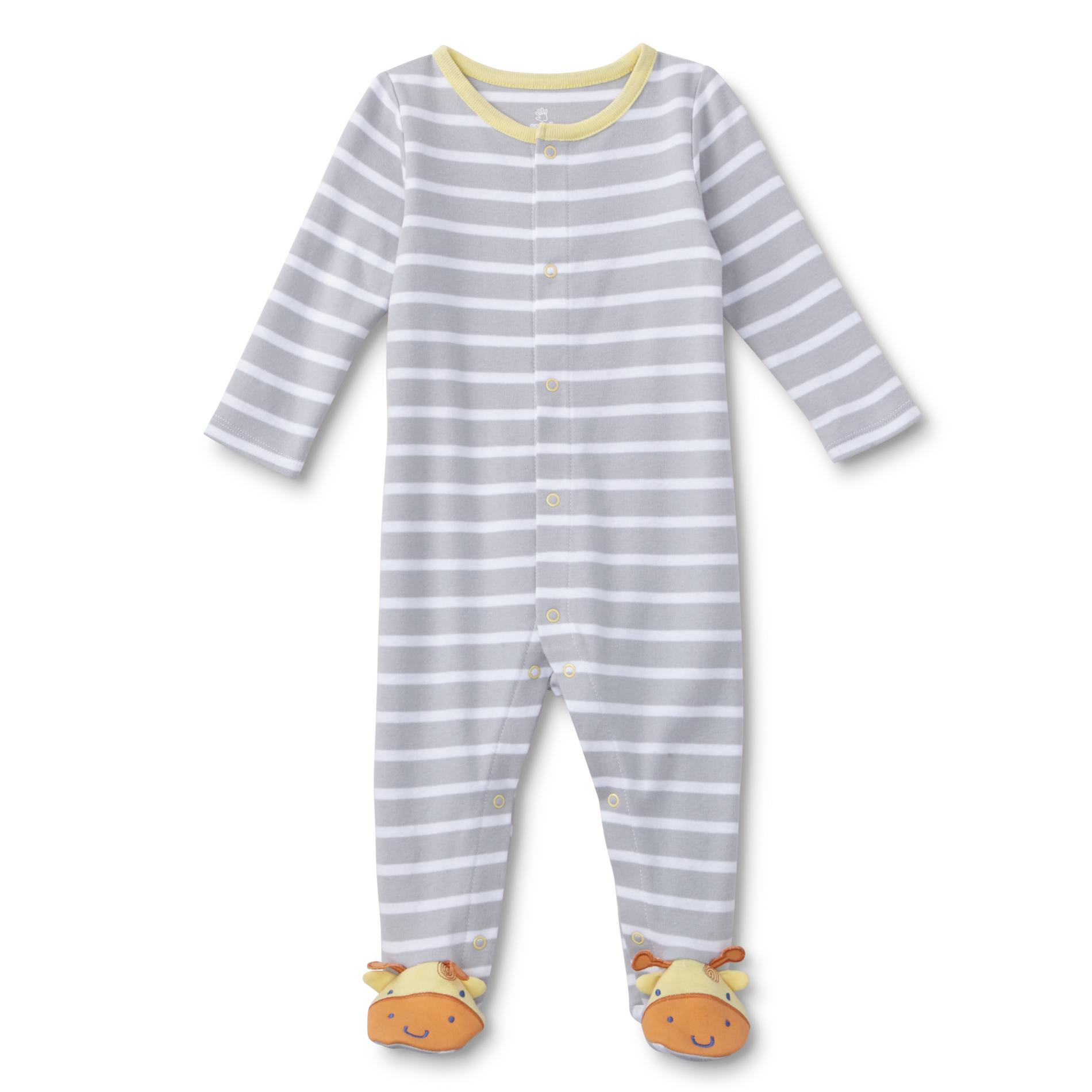 Small Wonders Newborn Boys' Sleeper Pajamas - Striped & Giraffe