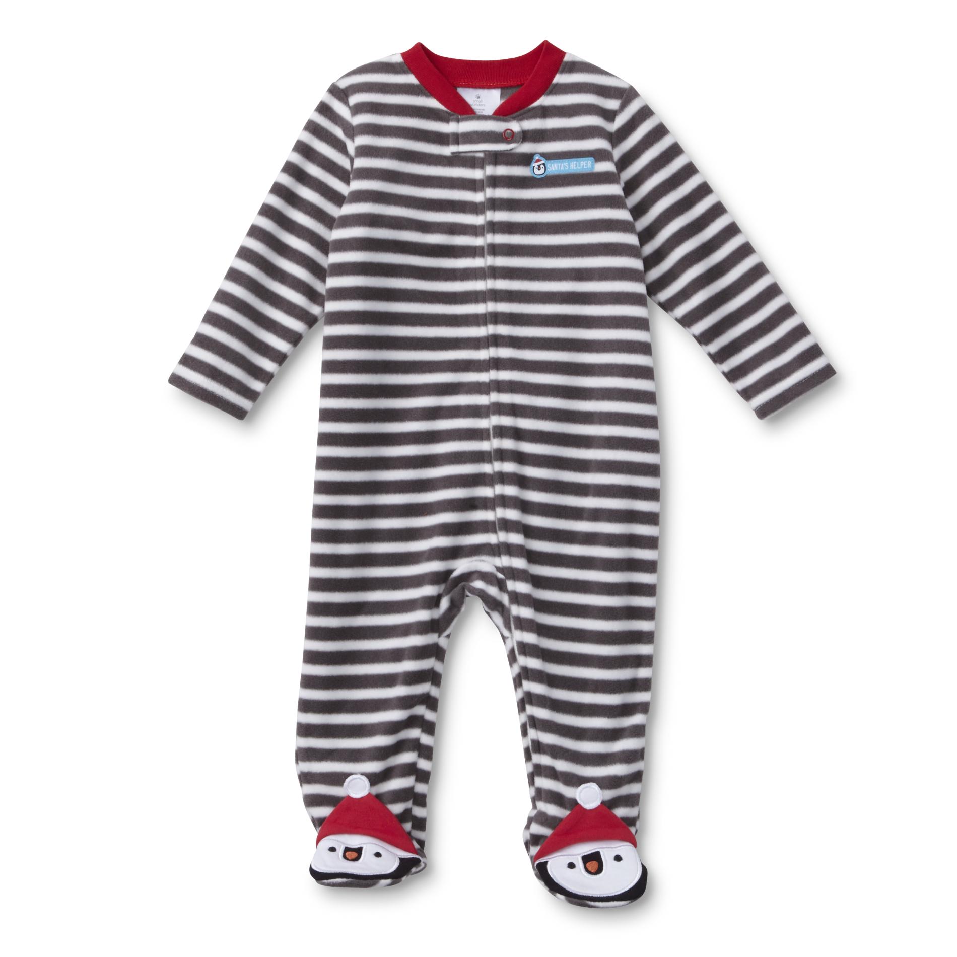 Small Wonders Newborn Boys' Christmas Fleece Sleeper Pajamas