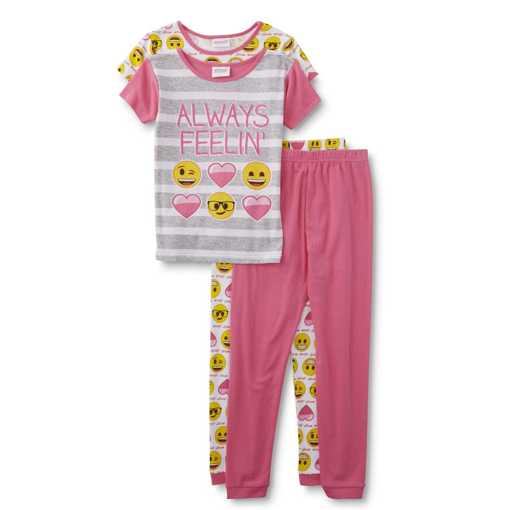 Girls' 2-Pairs Pajamas - Emoji