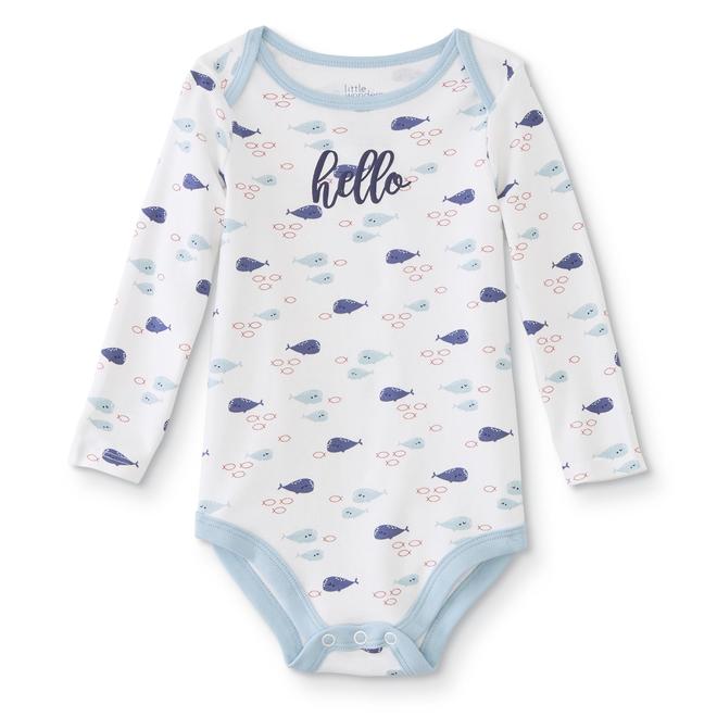 Little Wonders Infant Boys' LongSleeve Bodysuit Hello