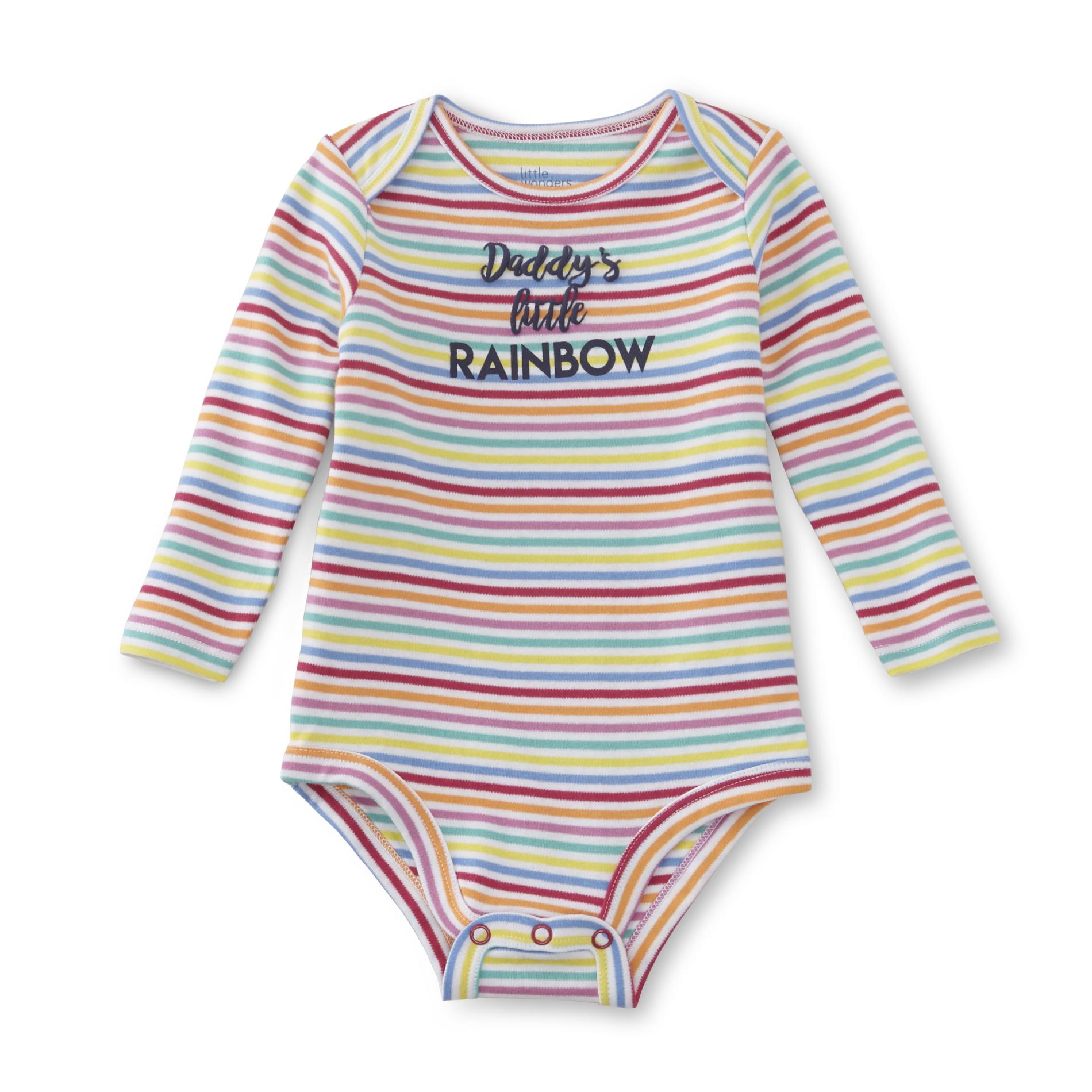 Little Wonders Infant Girls' Long-Sleeve Bodysuit - Striped/Rainbow