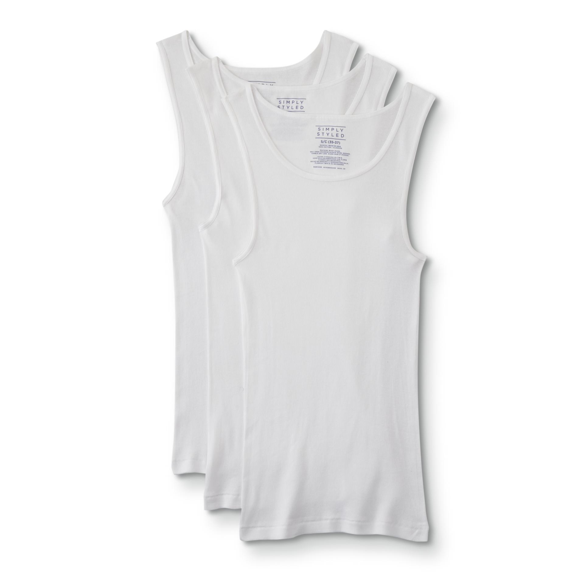Simply Styled Men's 3-Pack Ribbed Tank Tops