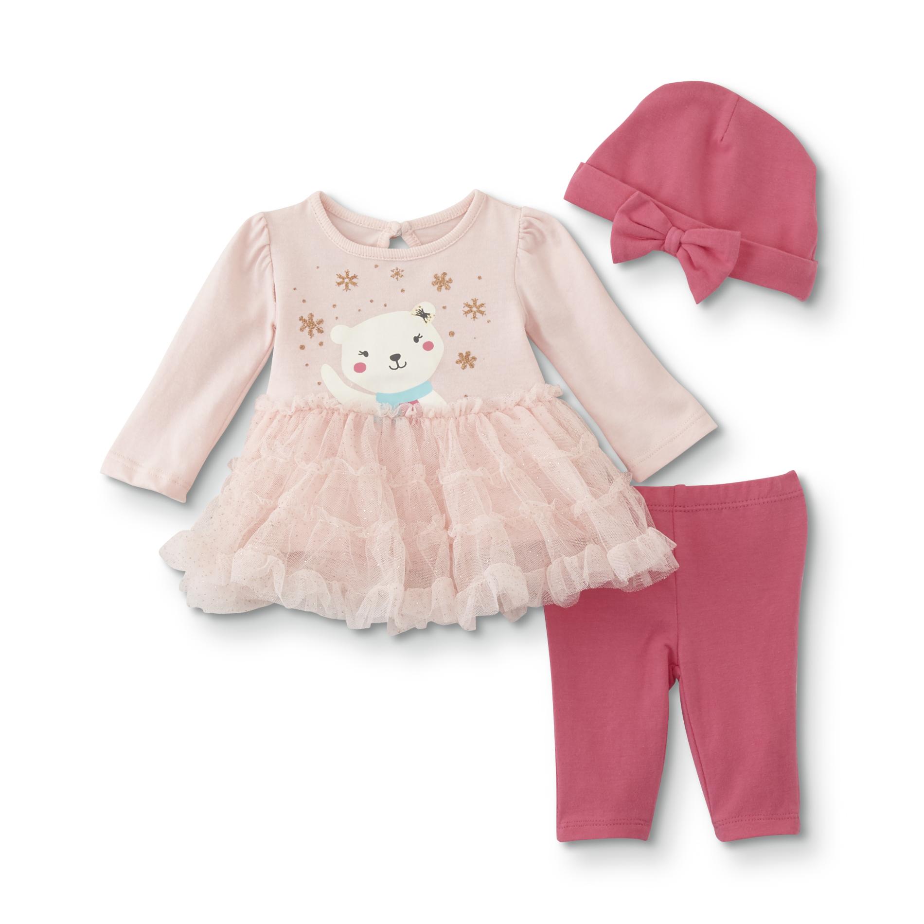 Little Wonders Infant Girls' Tutu Dress, Leggings & Cap - Polar Bear