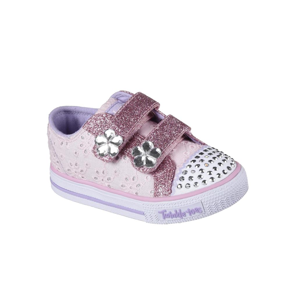 Skechers Toddler Girls' Twinkle Toes Frill Seeker Pink Light-Up Sneaker