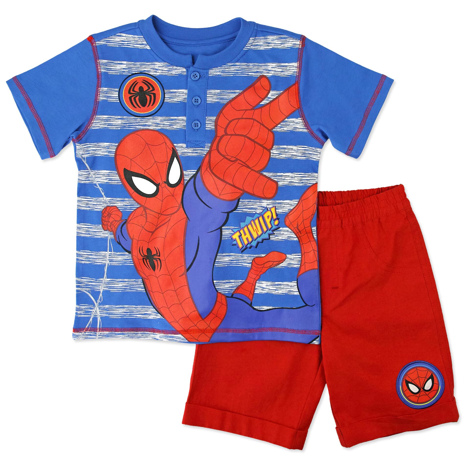 Marvel Spider-Man Infant & Toddler Boys' Henley Shirt & Short