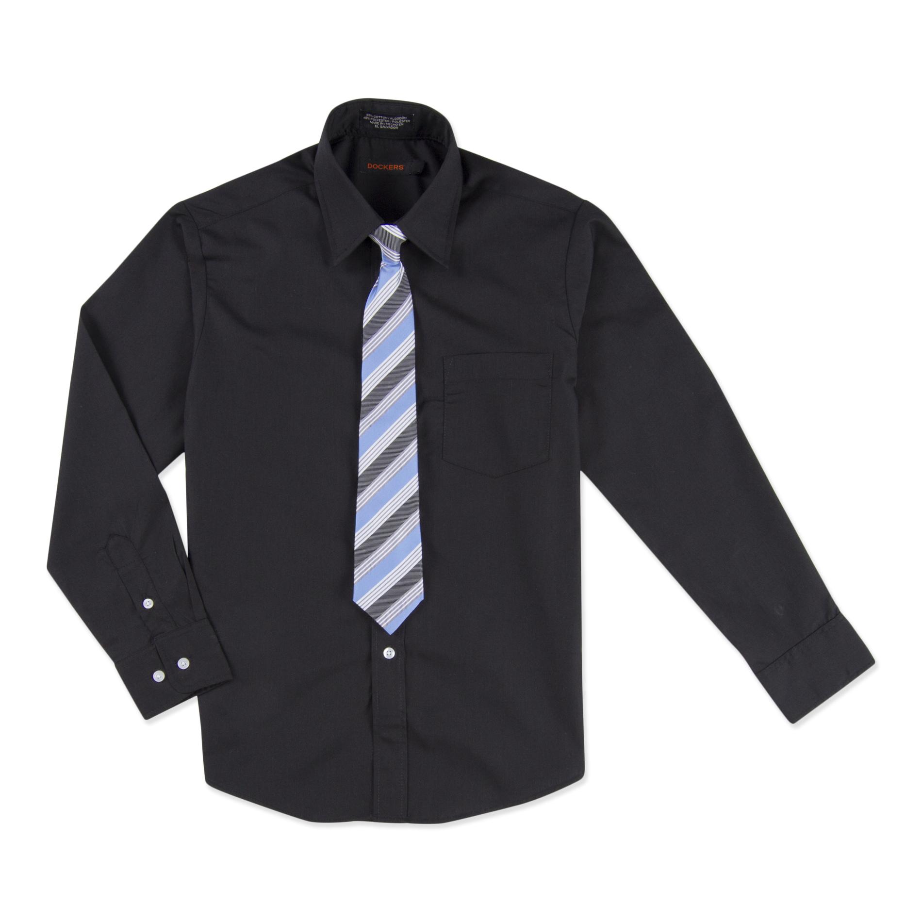 Dockers Boys' Dress Shirt & Necktie - Striped