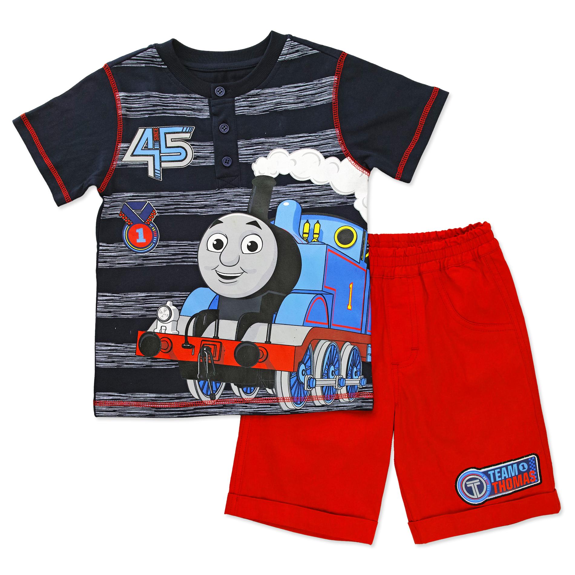 Thomas & Friends Infant & Toddler Boys' Henley Shirt & Shorts
