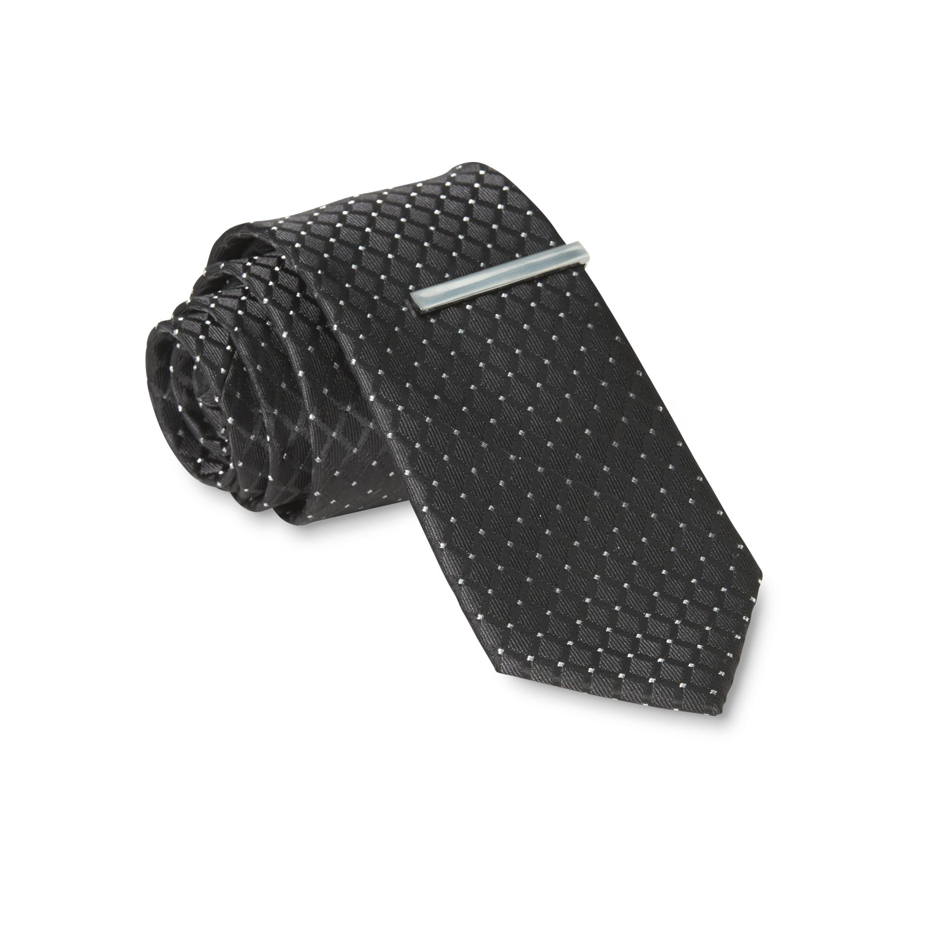 Structure Men's Necktie & Tie Bar - Diamond Pattern