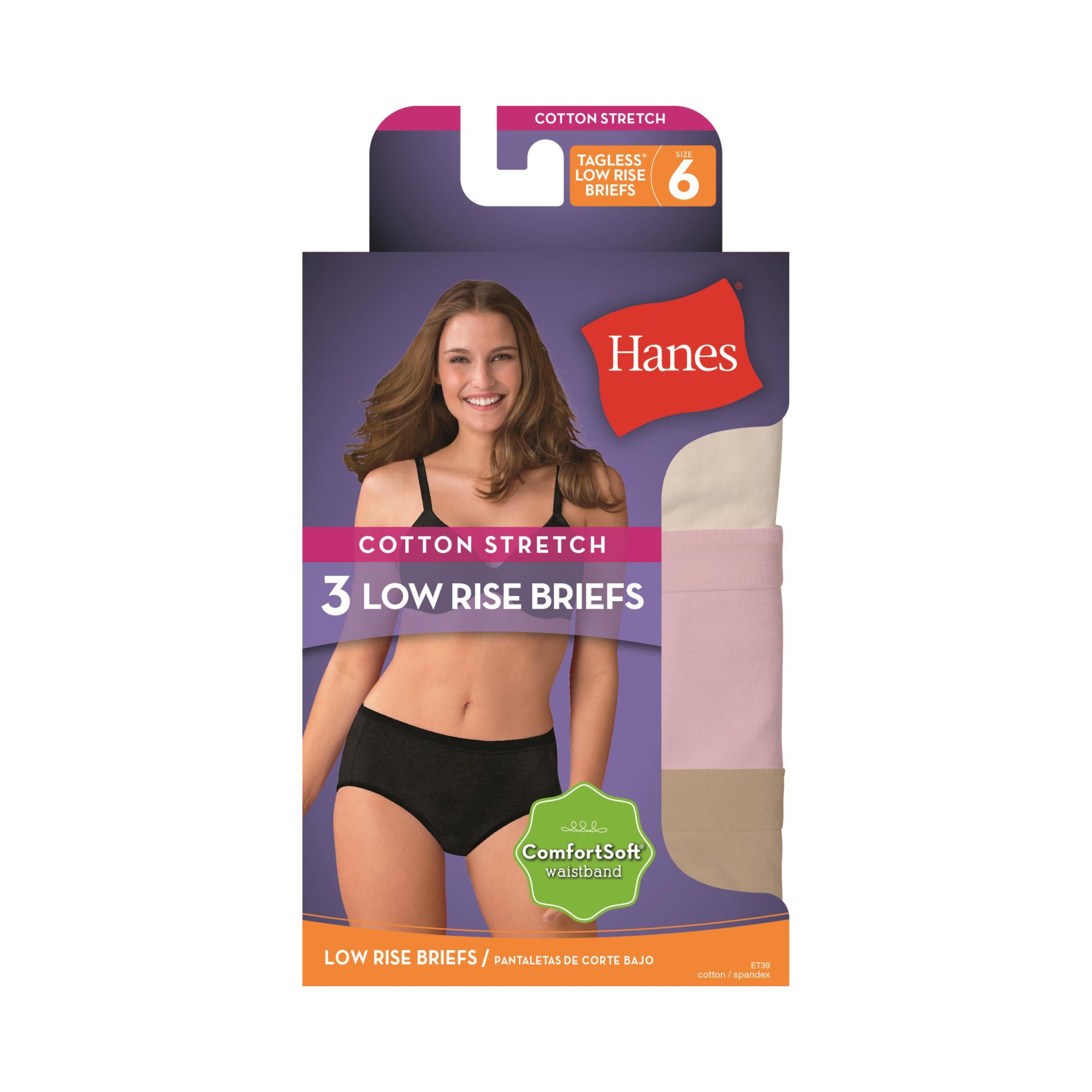 Hanes Women's 3Pack Cotton Stretch LowRise Briefs