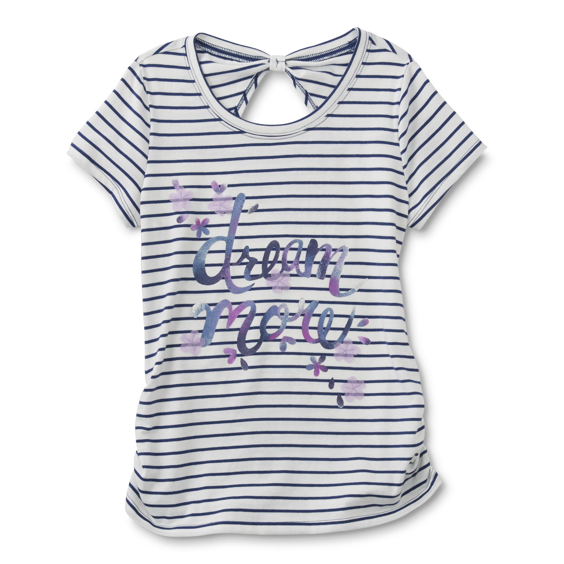 Canyon River Blues Girls' Bow Back Graphic Top - Striped & Dream More