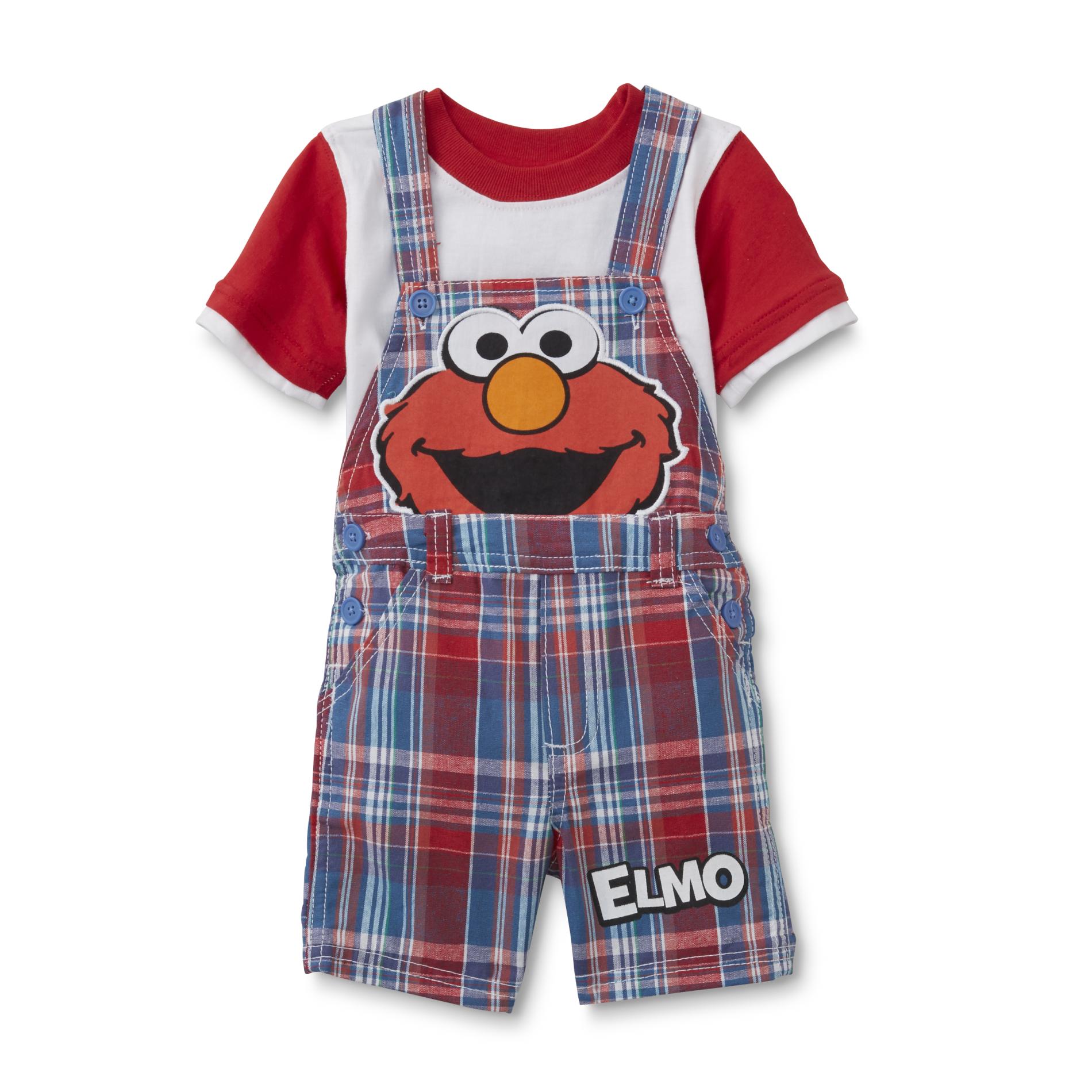 Sesame Street Elmo Infant Boys' T-Shirt & Shortalls - Colorblock