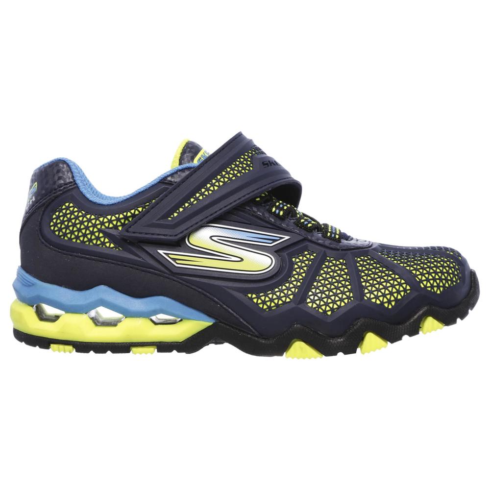 Skechers Boys' Hydro-Static Navy/Neon Yellow/Blue Athletic Shoe
