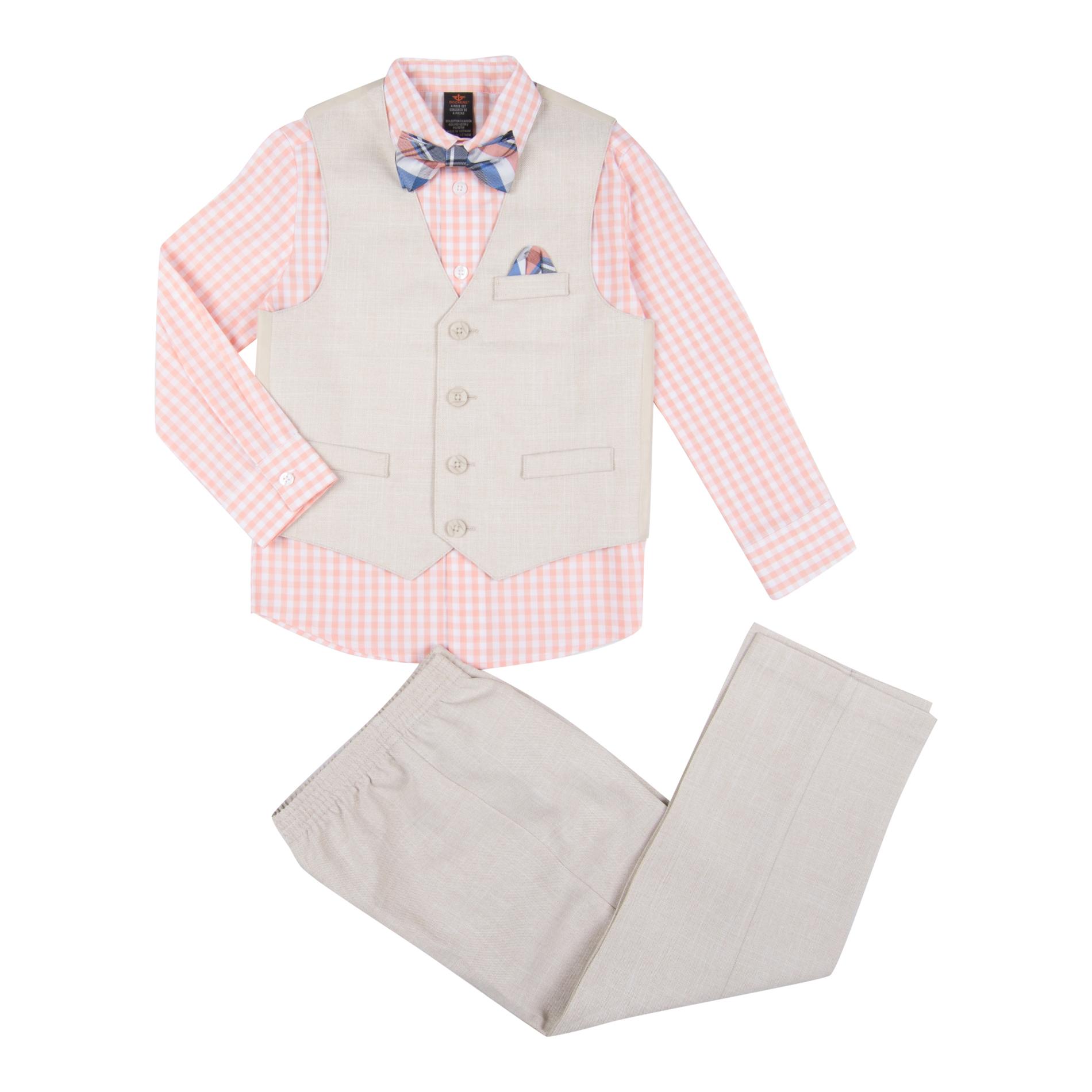 Dockers Newborn, Infant & Toddler Boys' Bow Tie, Vest, Dress Shirt & Pants