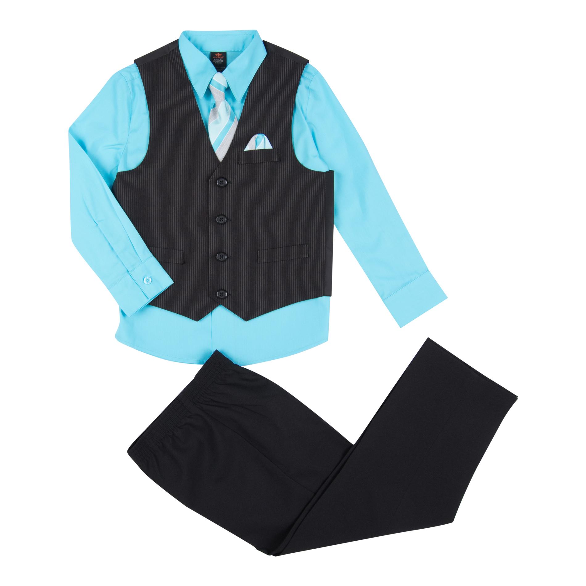 Dockers Boys' Dress Shirt, Vest, Necktie & Pants - Striped