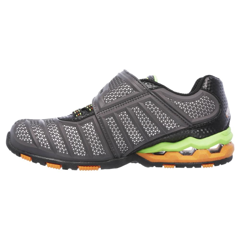 Skechers Boys' Hydro-Static Gray/Orange/Neon Green Athletic Shoe