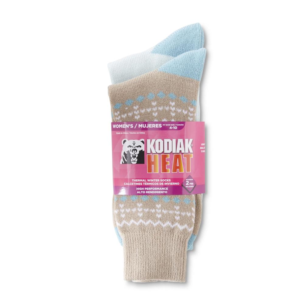 Kodiak Women's 2-Pairs Thermal Winter Socks - Fair Isle