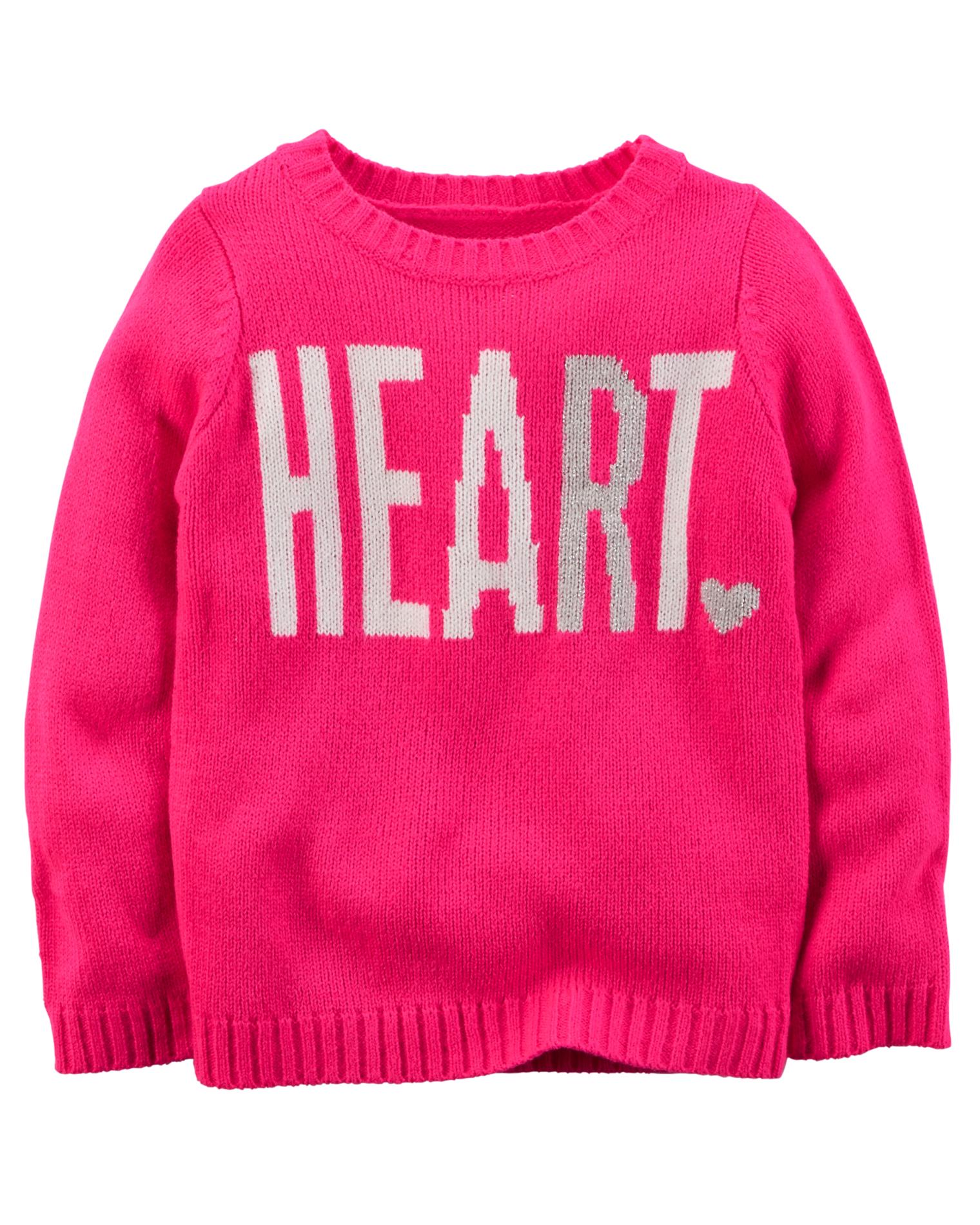Carter's Girls' Crew Neck Sweater - Heart