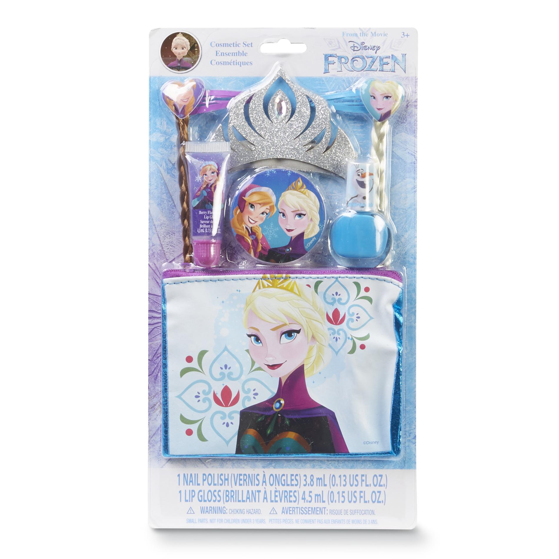 Disney Girls' Frozen Cosmetic Set, Hair Accessories & Pouch - Anna/Elsa