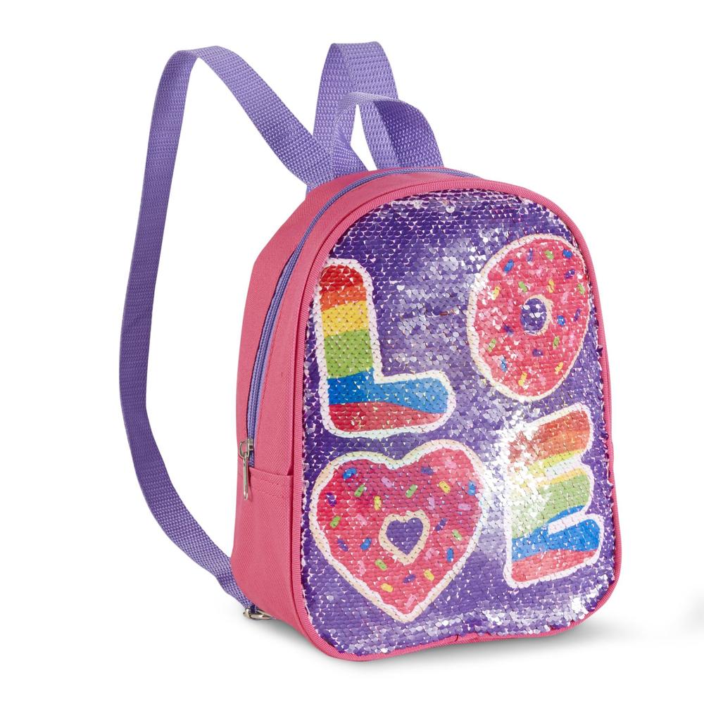 Girls' Mini Sequin Backpack - Doughnut/Love