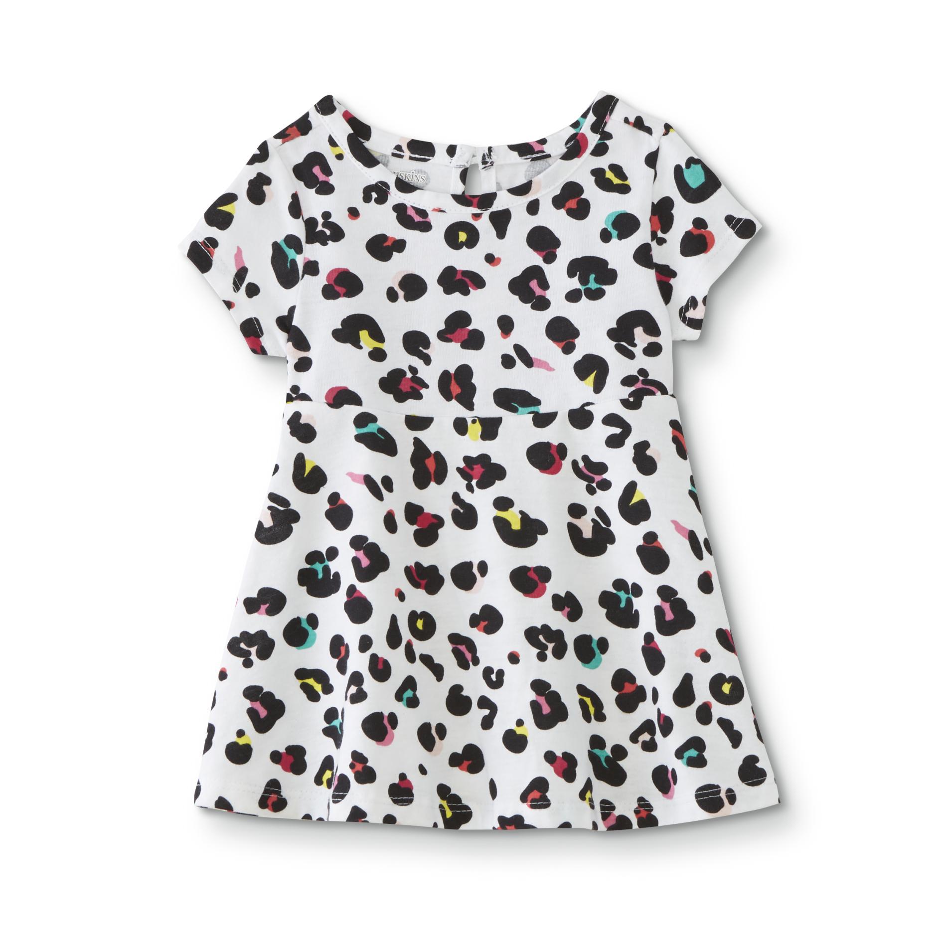 Afro Leopard Skin Pattern Kid Short Sleeve Dress Version 01 LT9