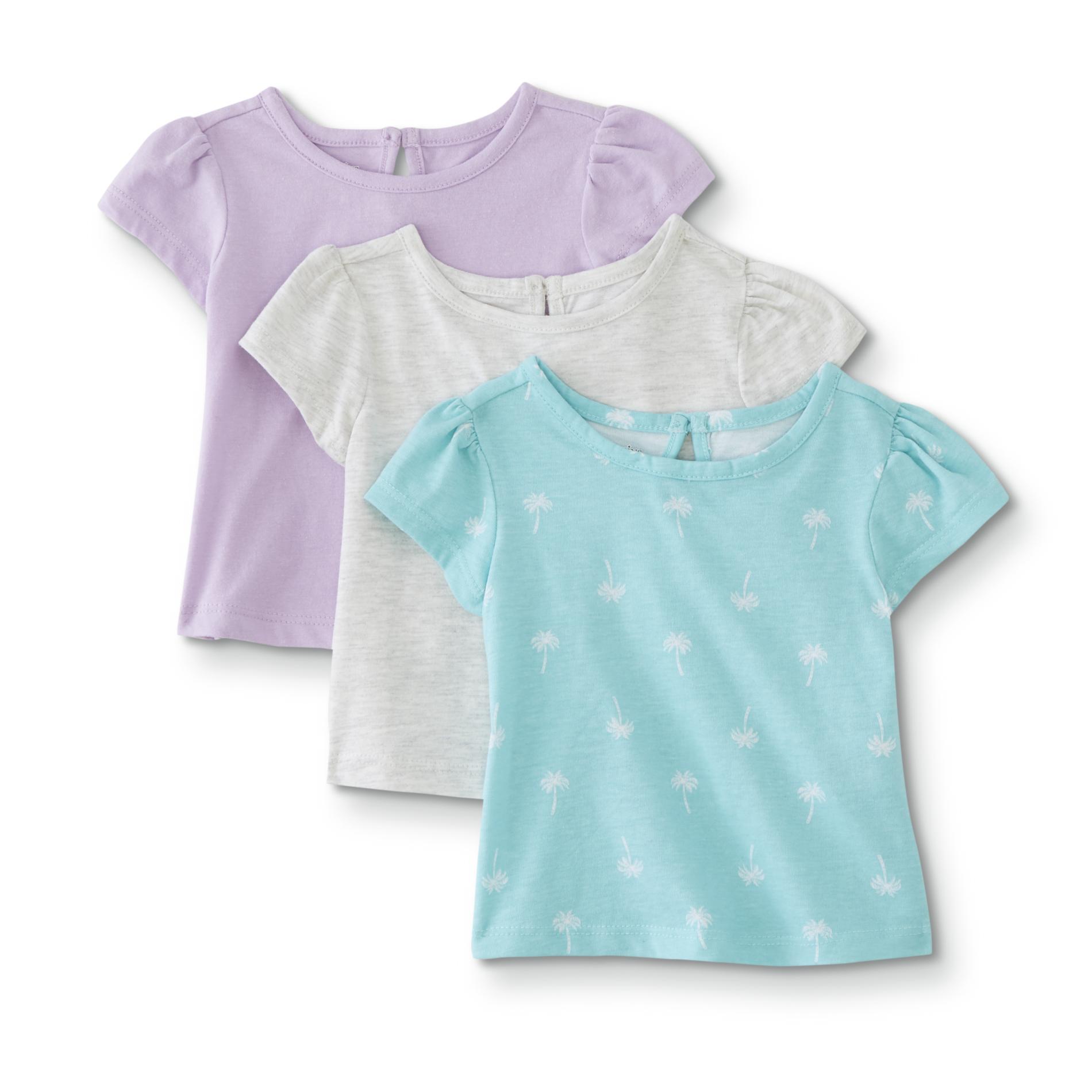 Toughskins Infant & Toddler Girls' 3-Pack T-Shirt - Palm Tree
