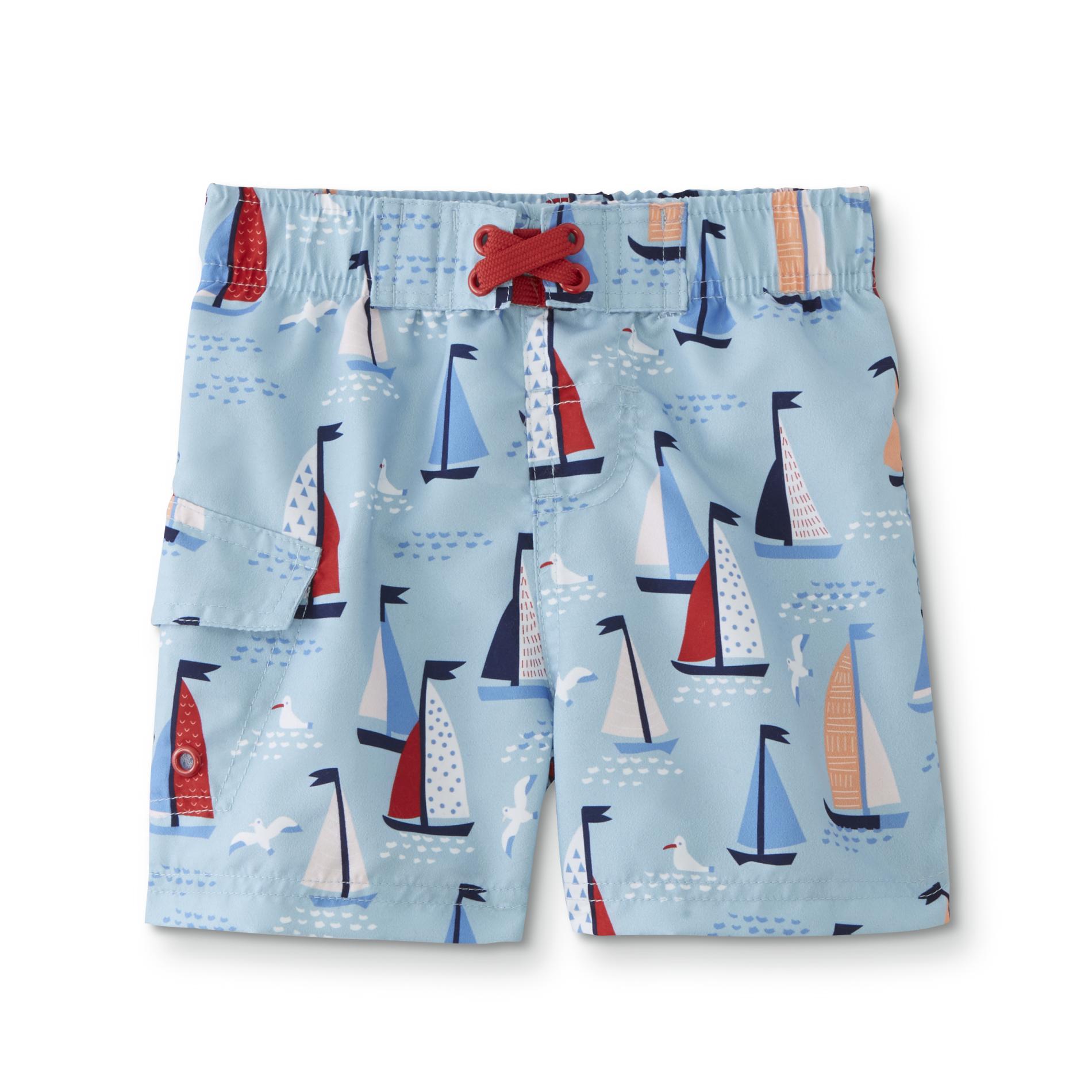 Basic Editions Infant & Toddler Boys' Swim Boardshorts - Sail Boats