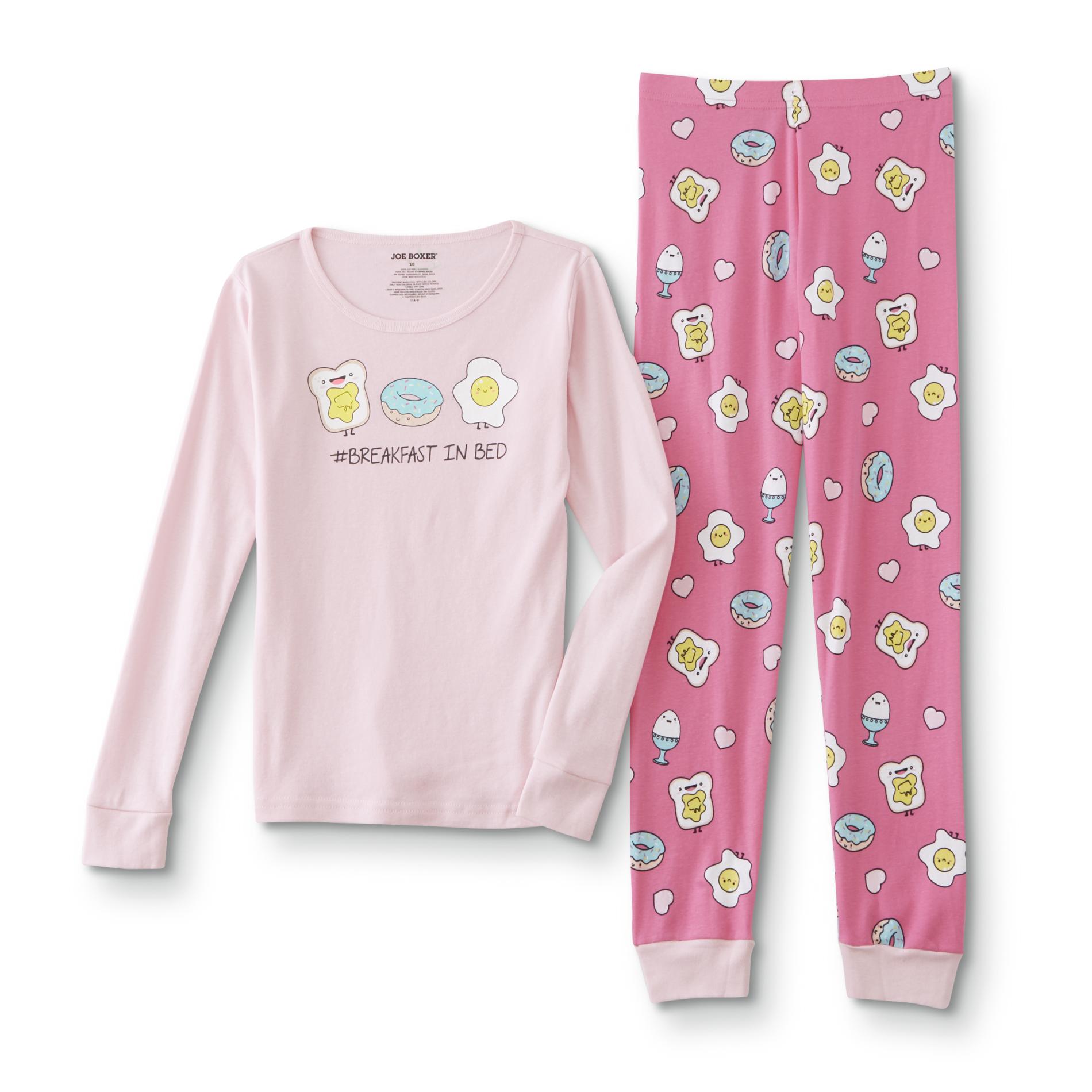 Joe Boxer Girls' Pajama Shirt & Pants - Breakfast In Bed