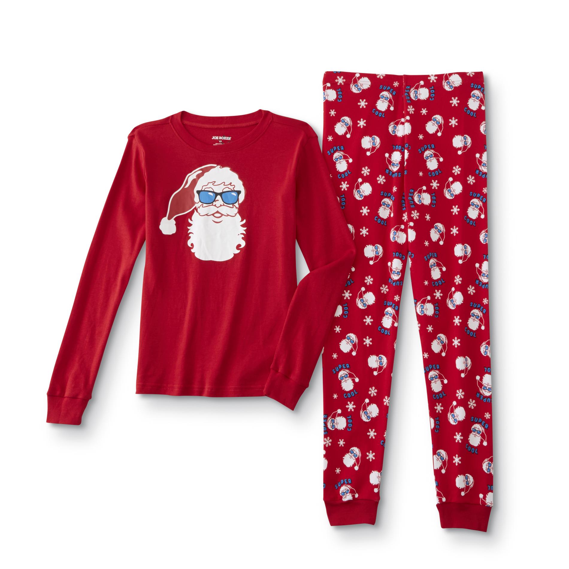 Joe Boxer Boys' Christmas Pajama Shirt & Pants - Super Cool Santa