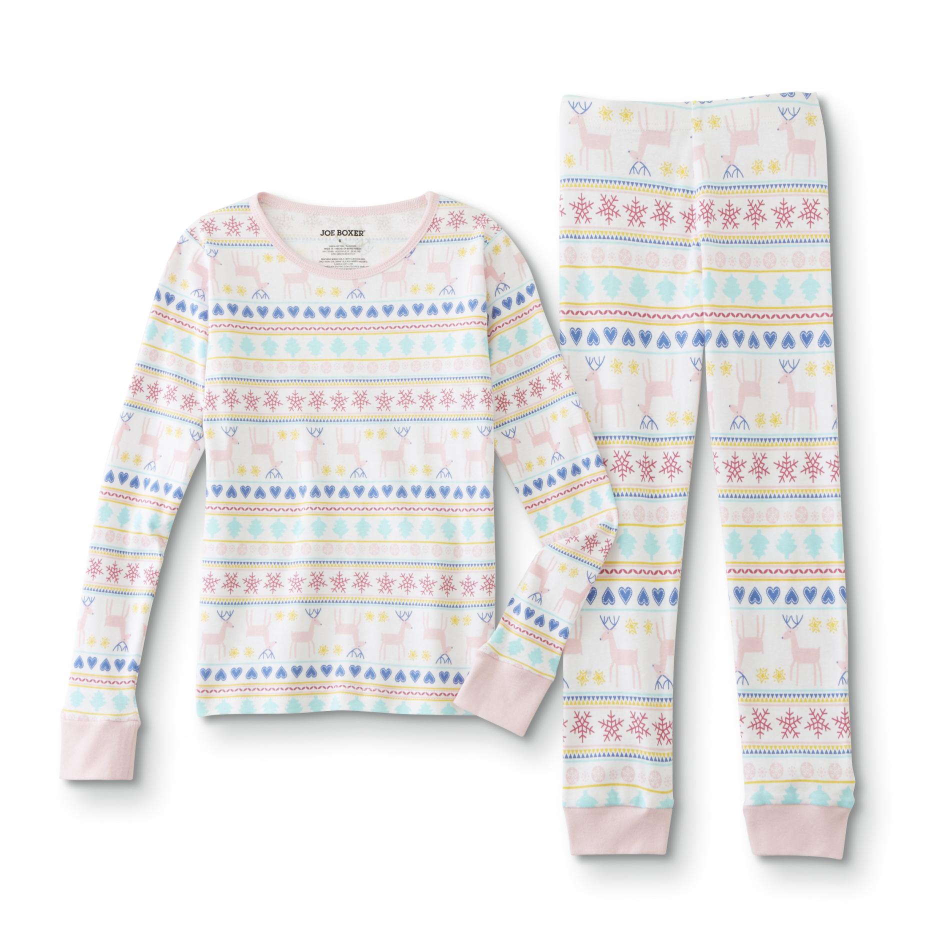 Joe Boxer Girls' Pajama Shirt & Pants - Fair Isle