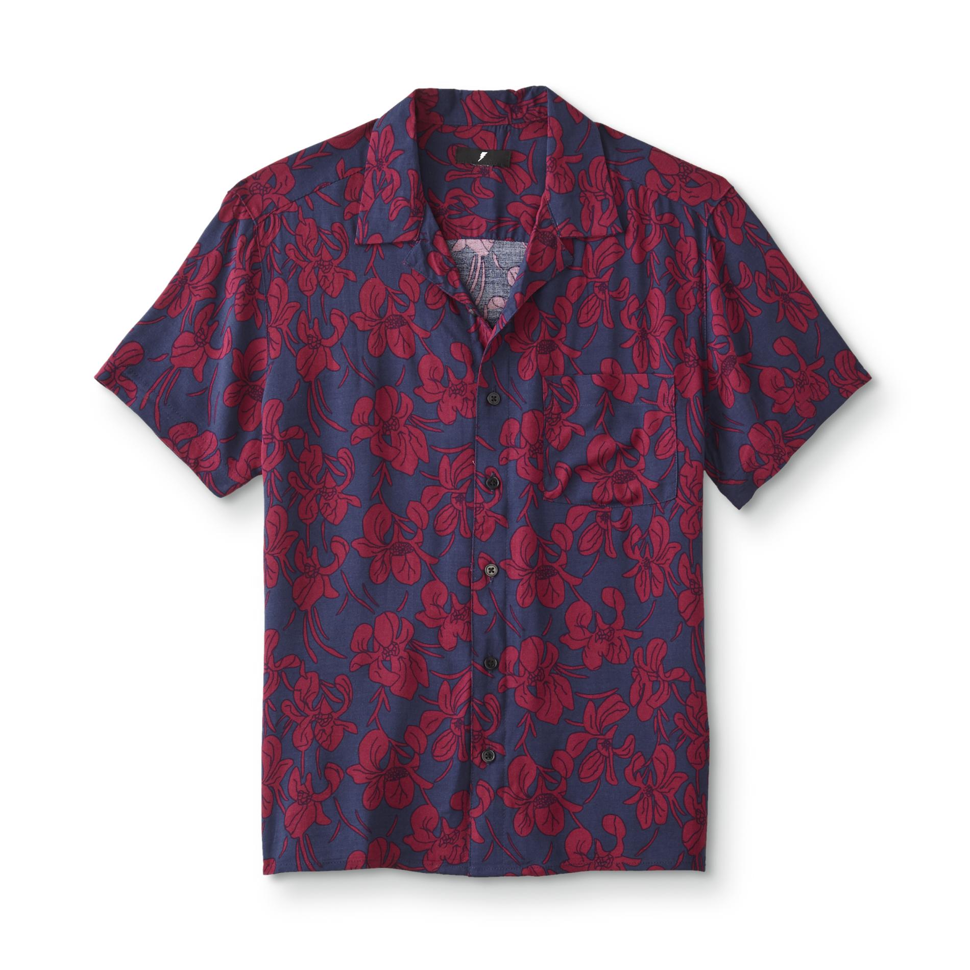 Amplify Young Men's Short-Sleeve Button Front Shirt - Floral