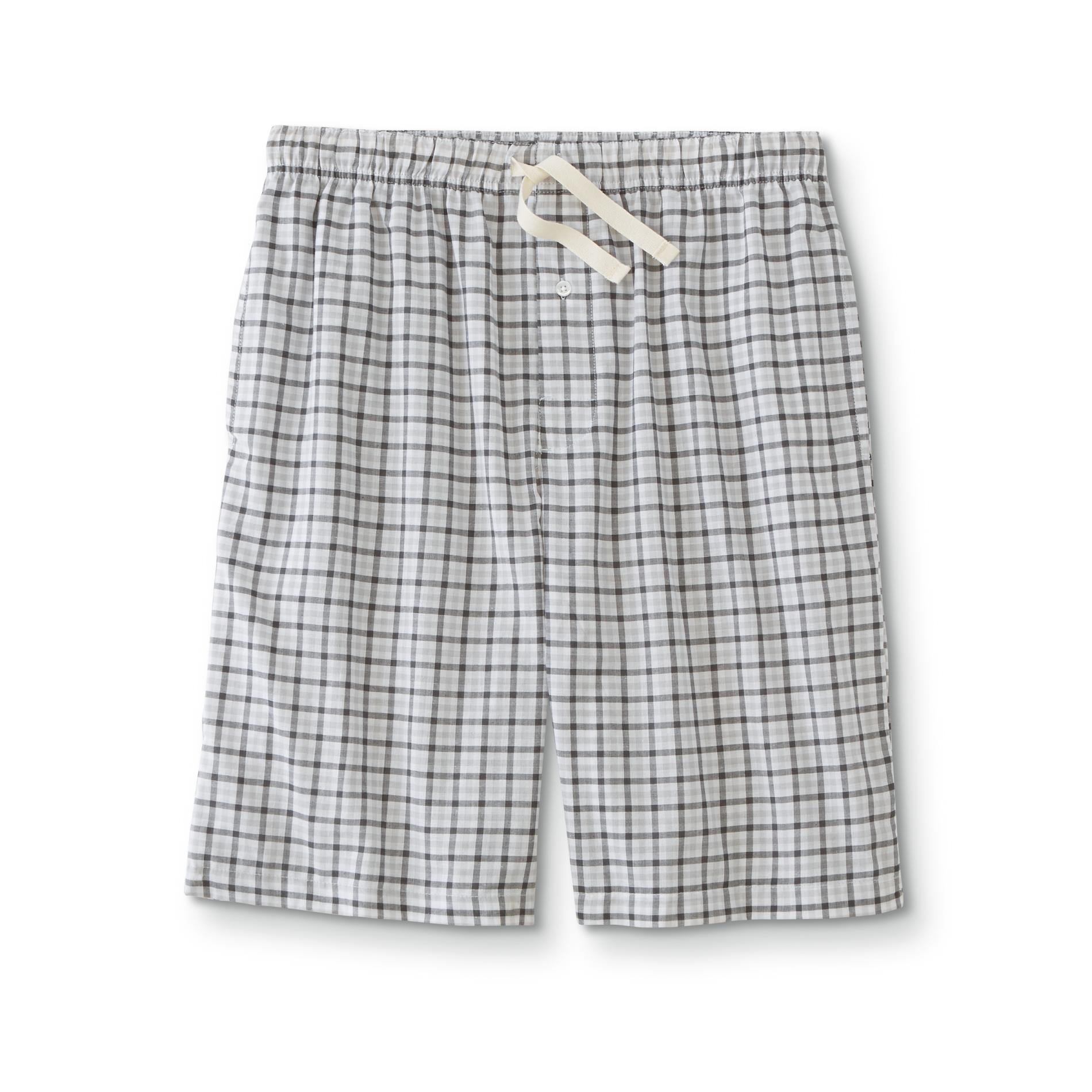 Basic Editions Men's Poplin Sleep Shorts - Plaid