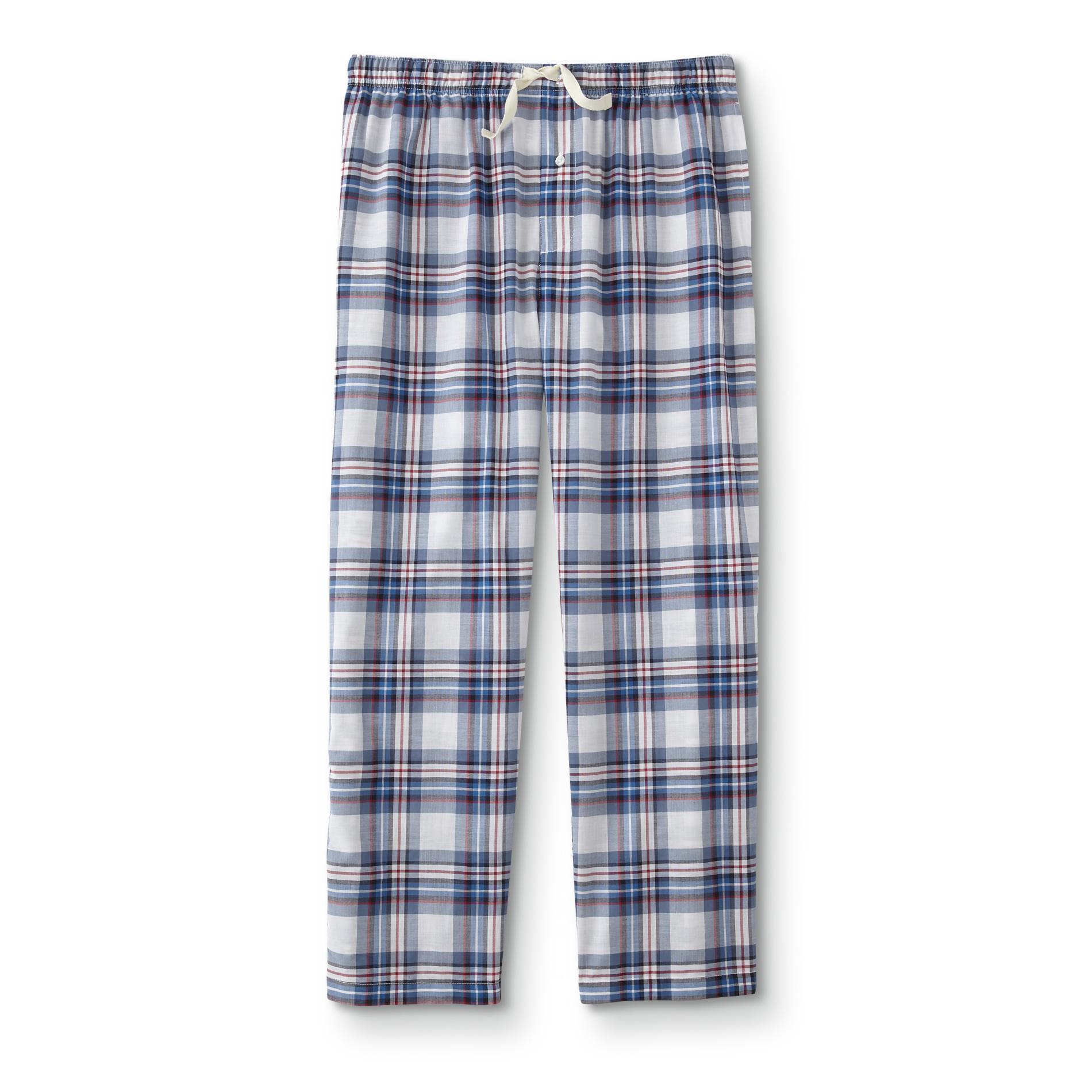 mens black and white buffalo plaid pajama pants