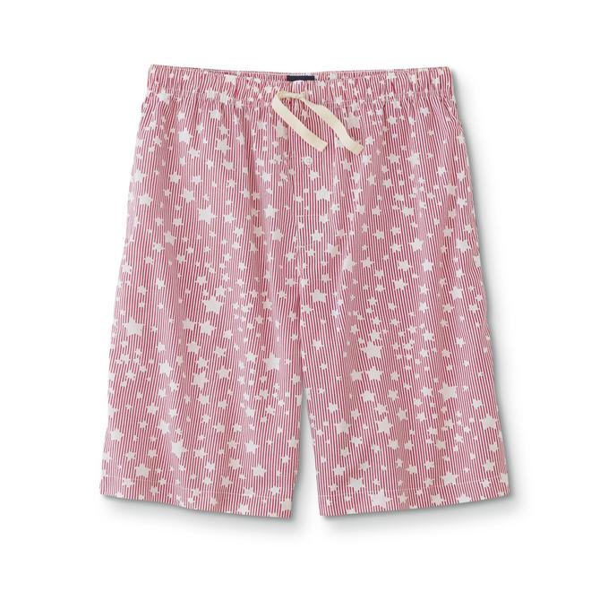 Basic Editions Men's Poplin Sleep Shorts Stars