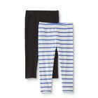 Infant &toddler Girls 2 pack Leggings   Striped & Solid Cotton