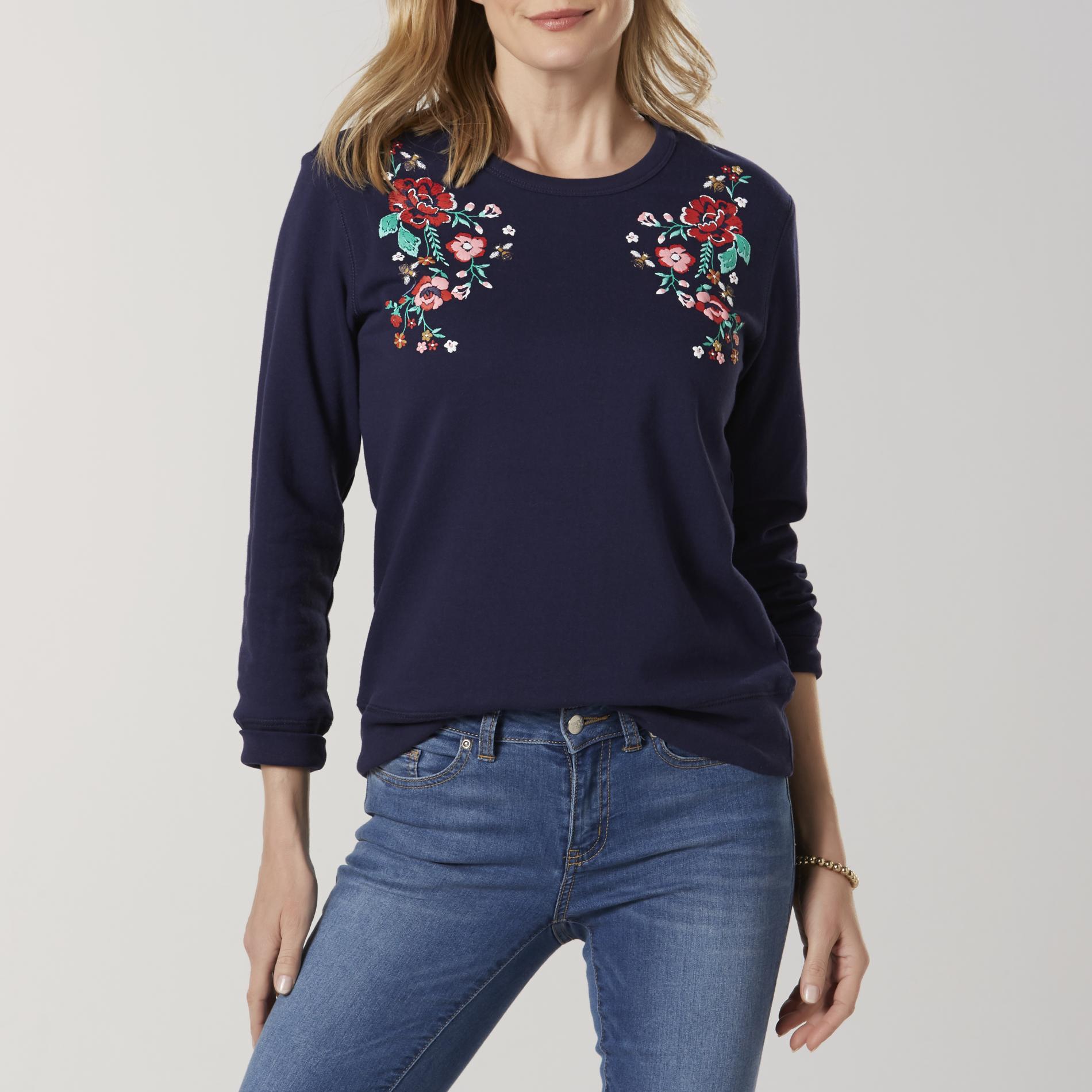 Basic Editions Women's Sweatshirt - Floral
