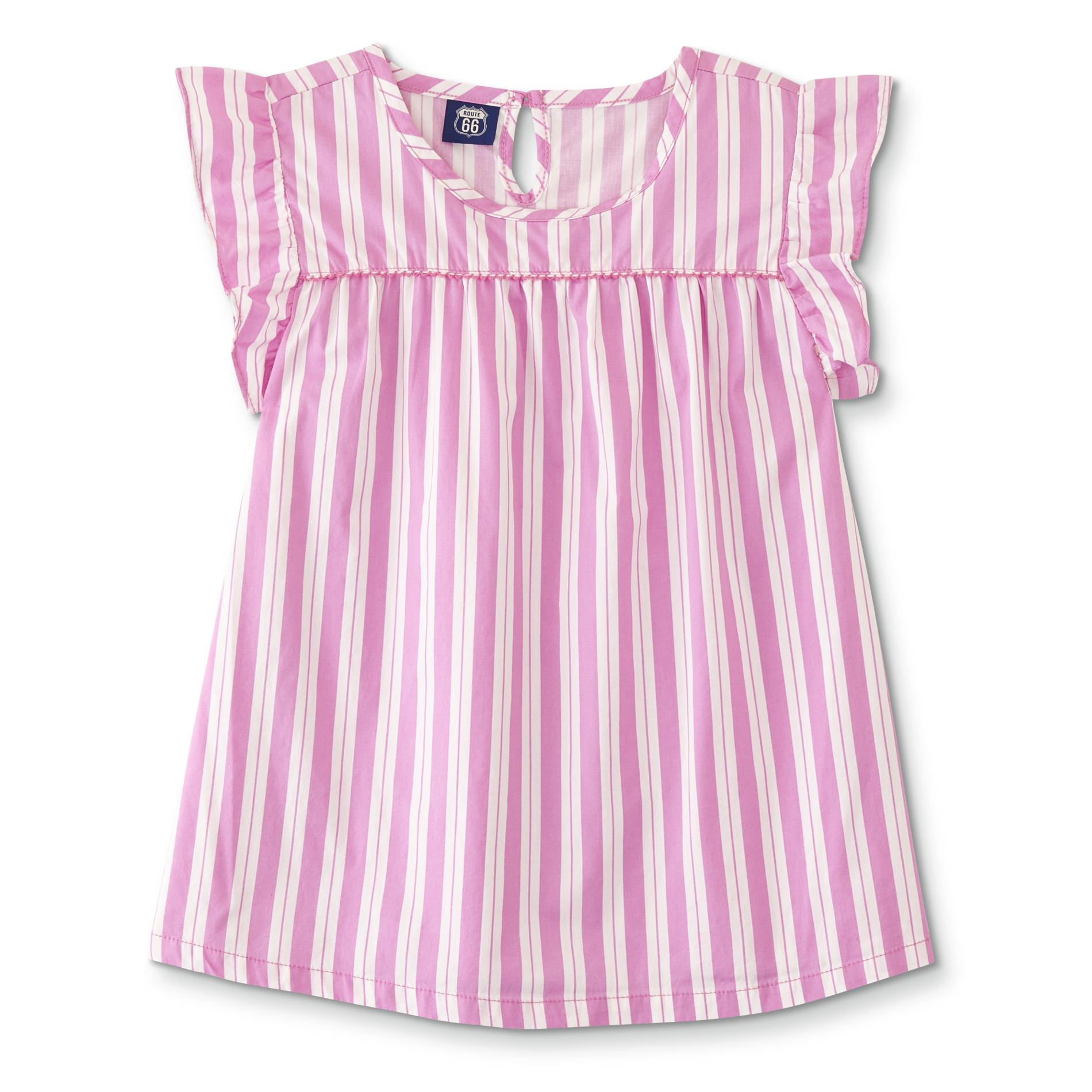Route 66 Girls' Woven Top - Striped