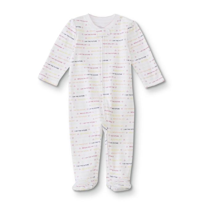 Little Wonders Infant Girls Footed Pajamas Future