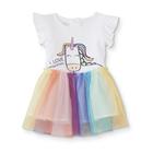 Girls Infant Short Sleeves Sleeves Knit Pleated Glittering Dress With Ruffles