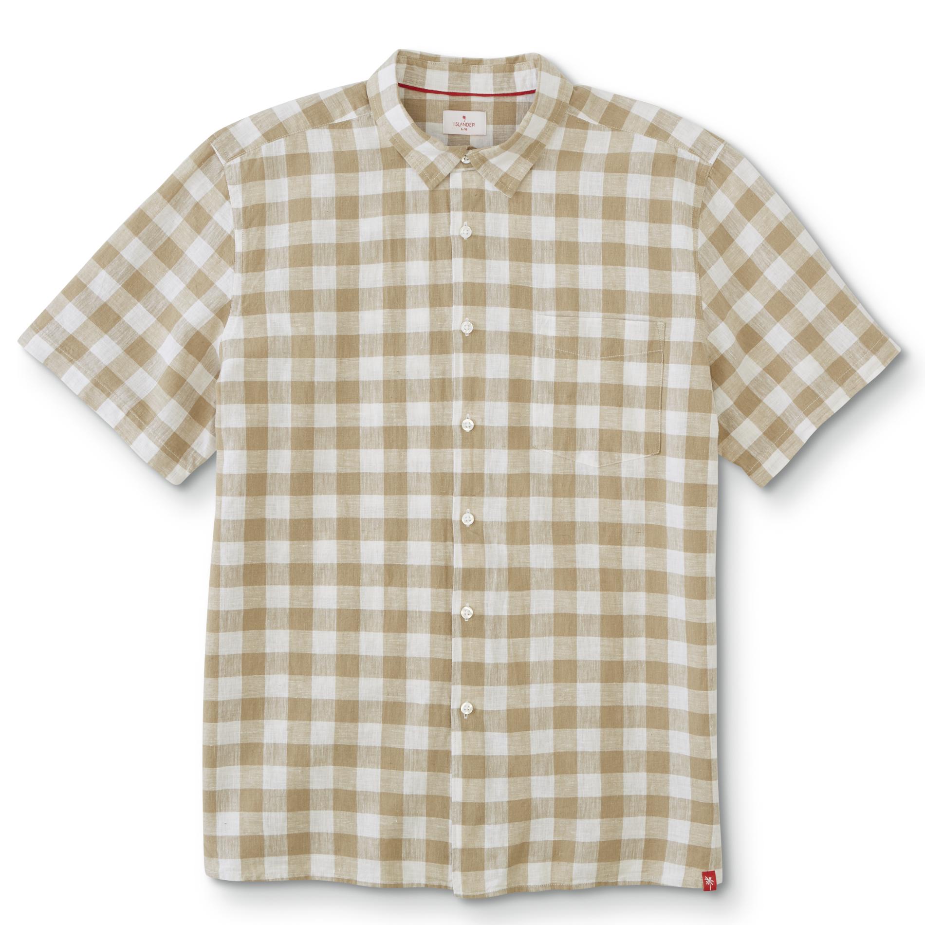 Islander Men's Short-Sleeve Linen Shirt - Checkered