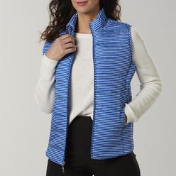Laura Scott Women's Puffer Vest - Striped