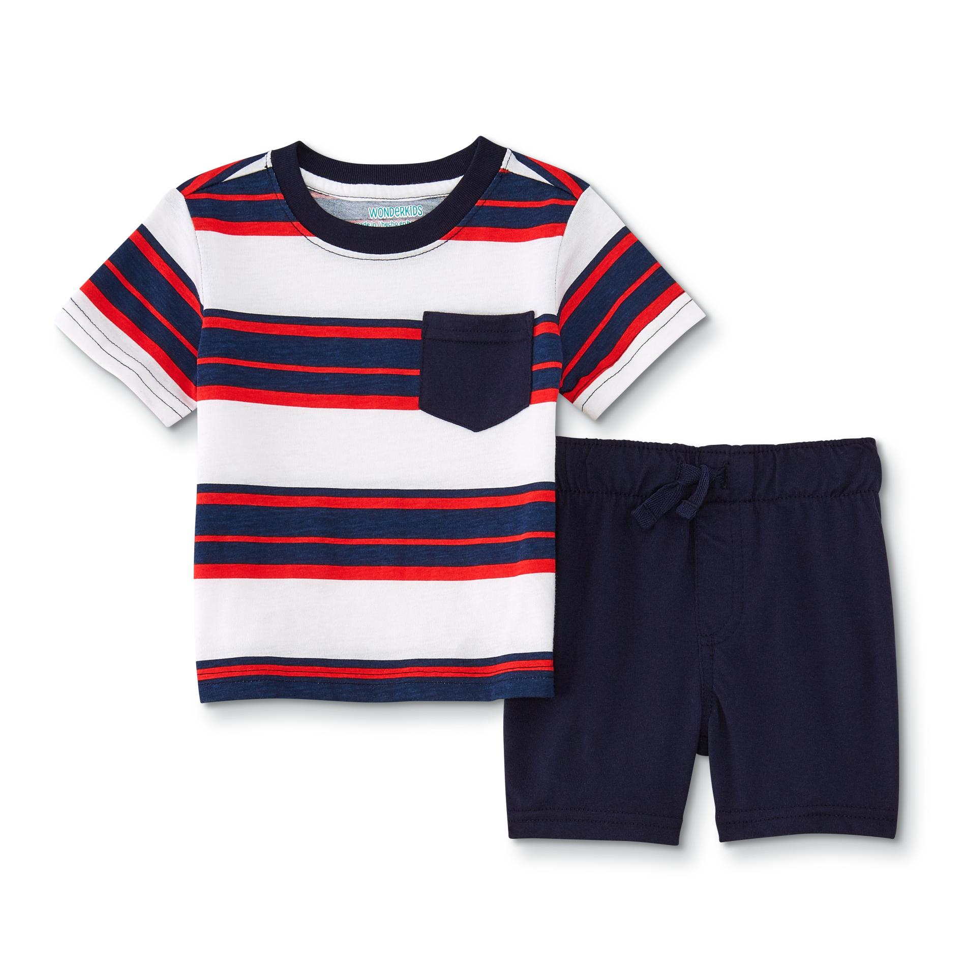 WonderKids Infant & Toddler Boys' T-Shirt & Shorts - Striped