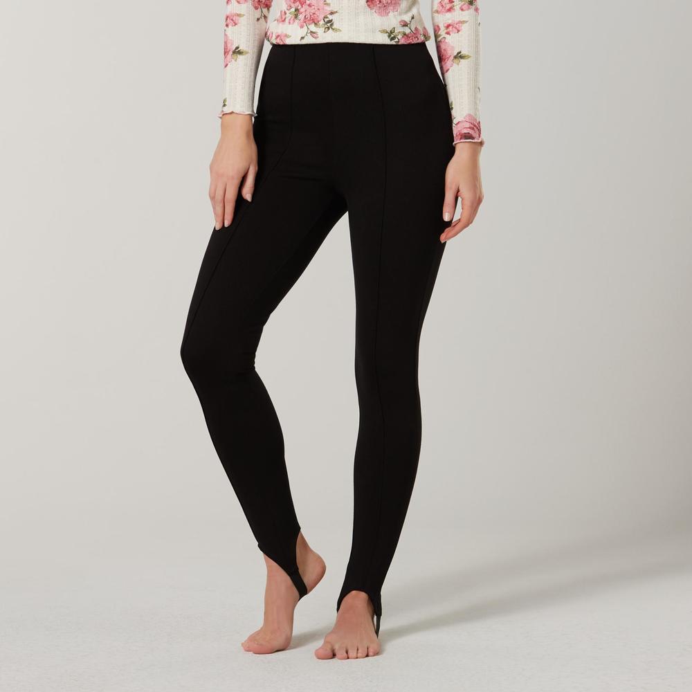 Solid Stirrup Leggings with Stitch Crease
