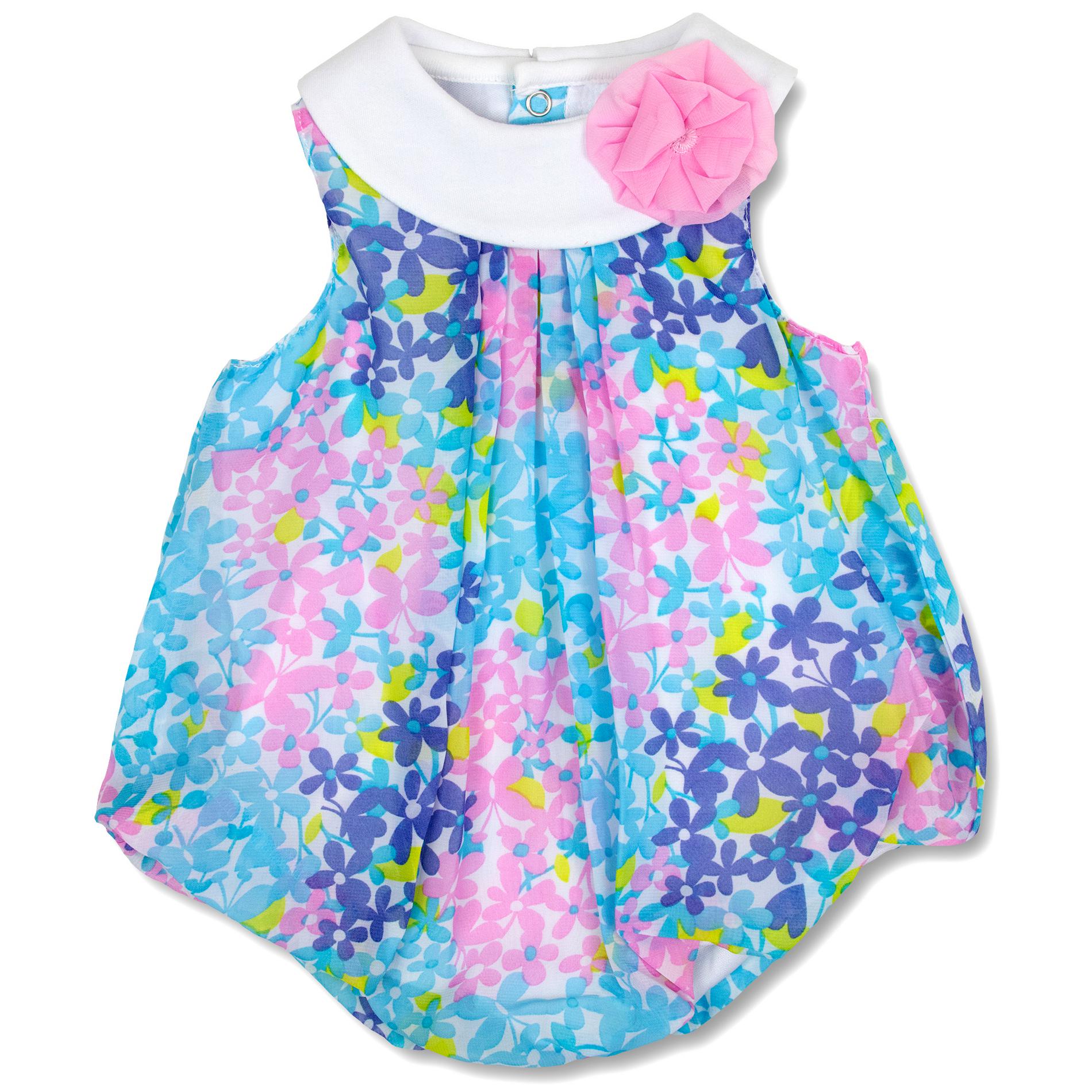 Baby Essentials Newborn Girls' Bubble Romper - Floral