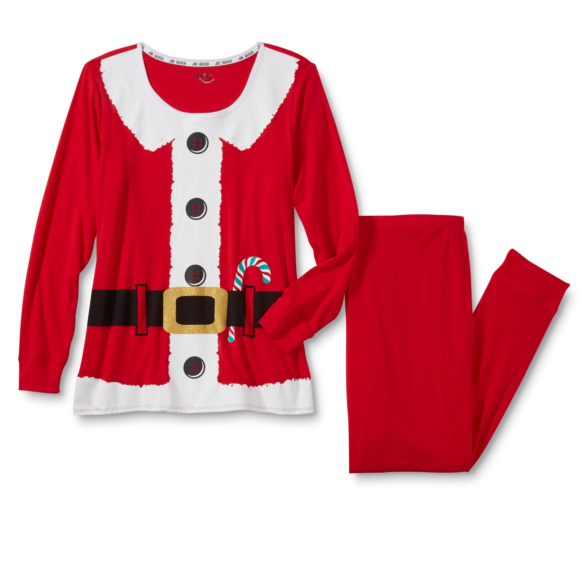 Joe Boxer Women's Plus Christmas Pajama Shirt & Pants - Santa Suit