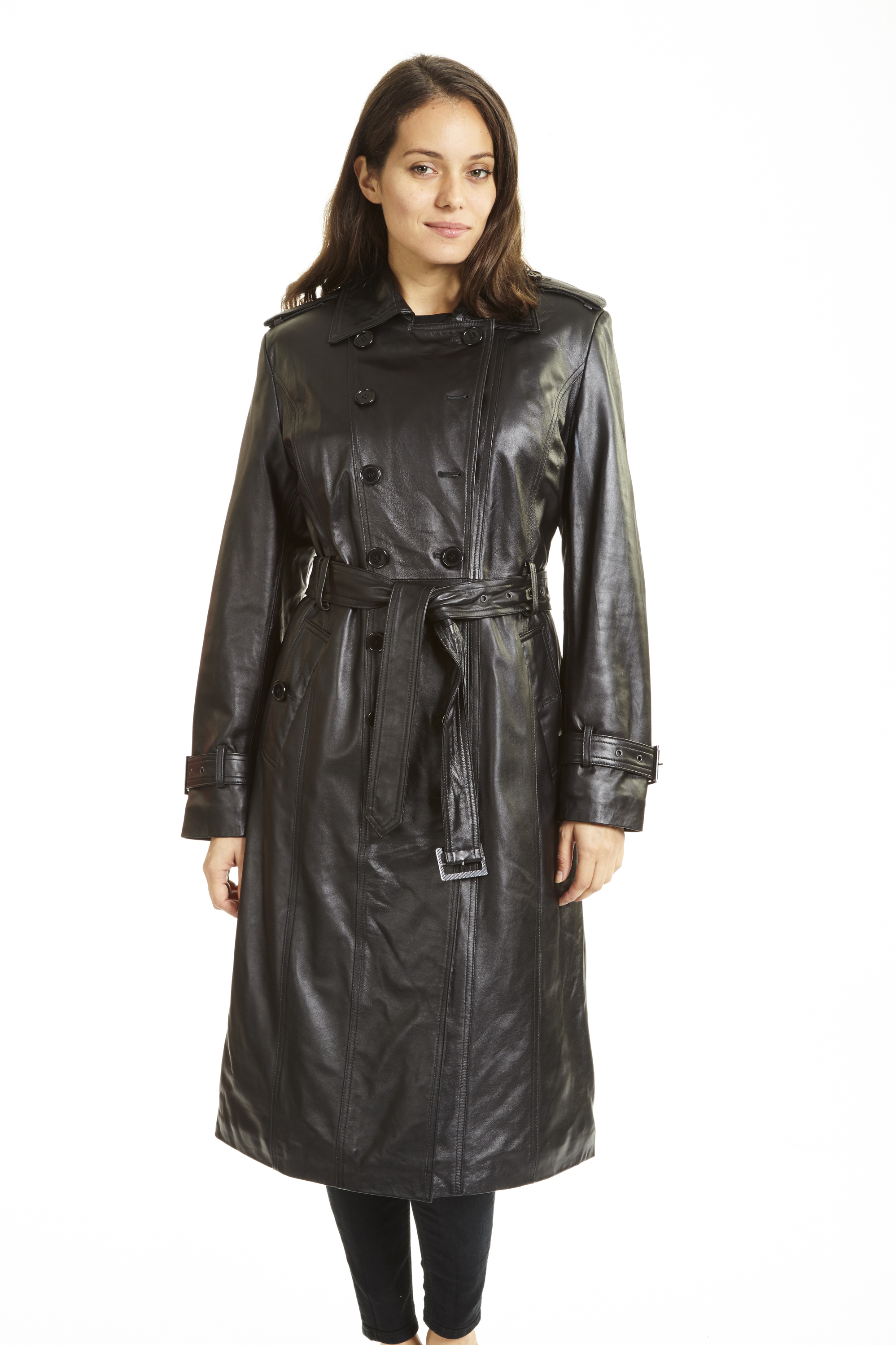 Excelled Women's Lambskin Leather Trench