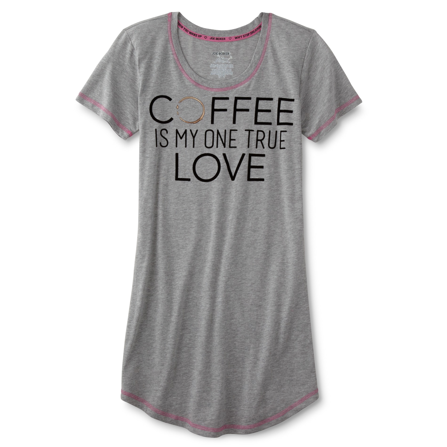 Joe Boxer Junior's Graphic Sleep Shirt - Coffee Love