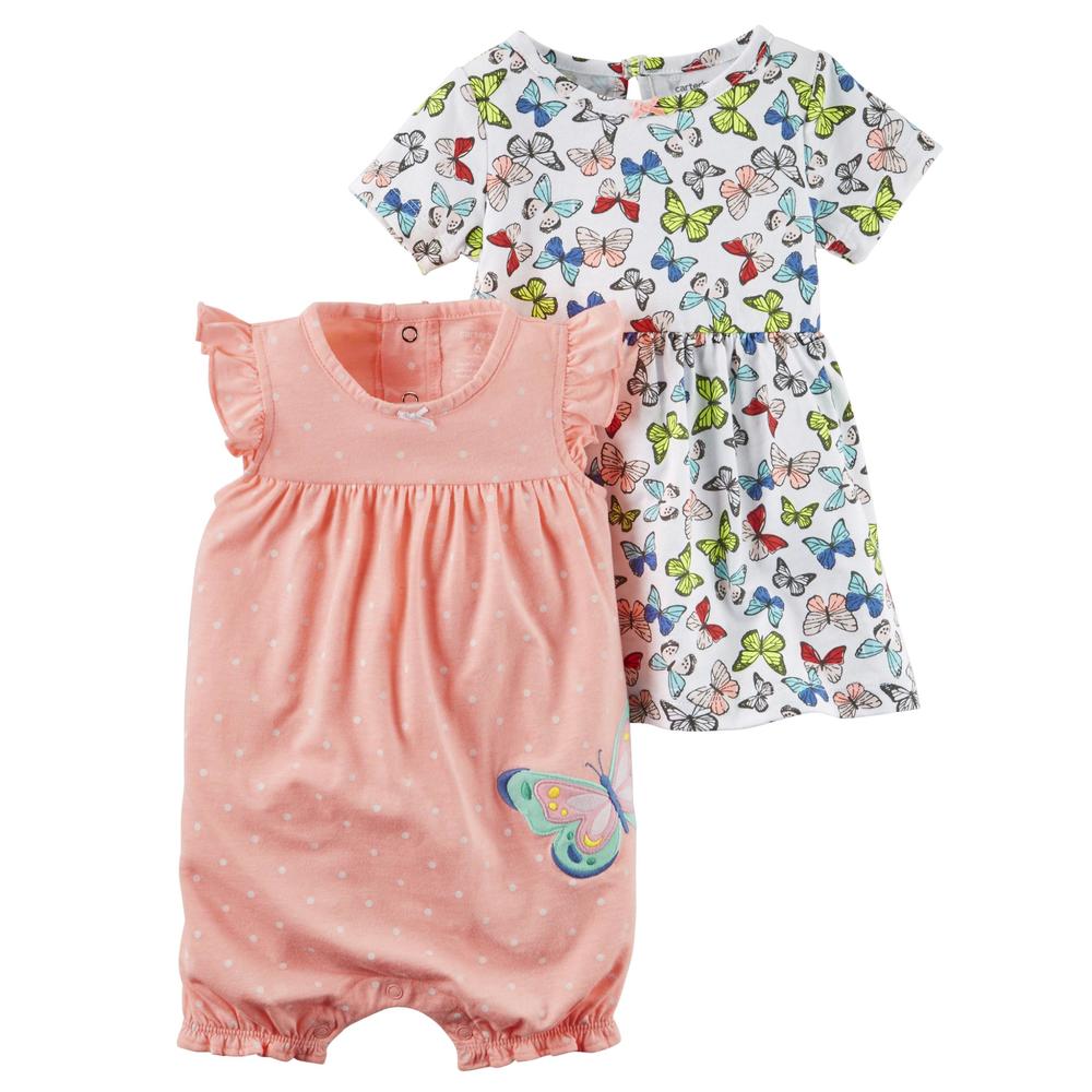 Carter's Newborn & Infant Girls' Romper & Dress - Butterfly & Polka Dot
